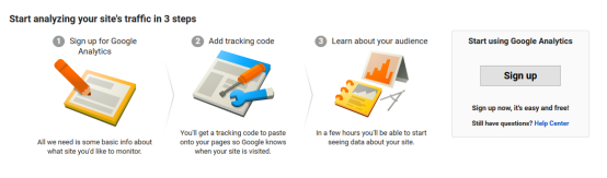 Google Analytics Signup